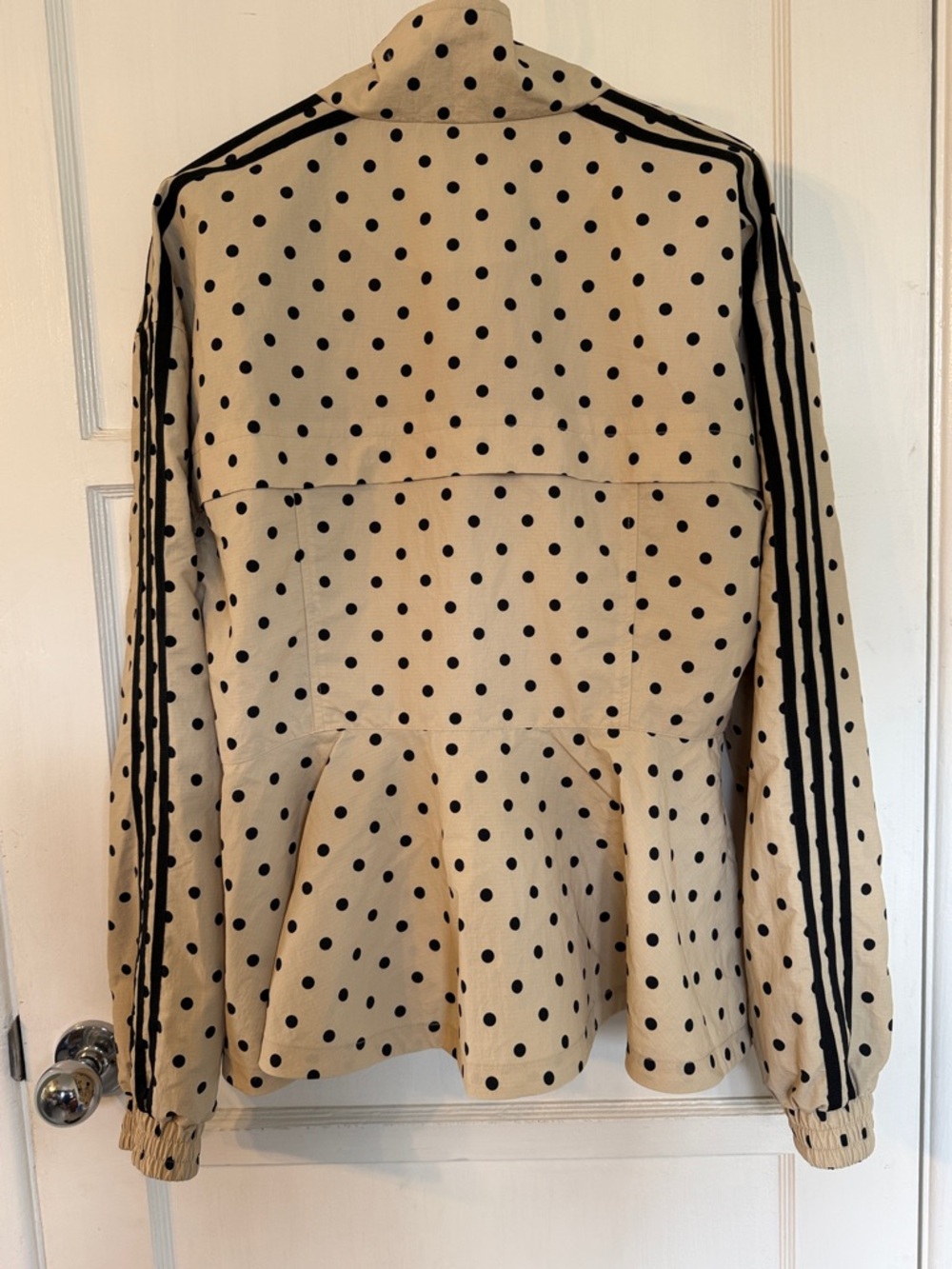 FOR SWAP ONLY @sumustgo adidas Beige Polka Dot Bomber Jacket with Black Dots - Picture 2 of 5